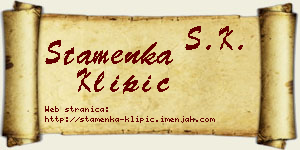 Stamenka Klipić vizit kartica